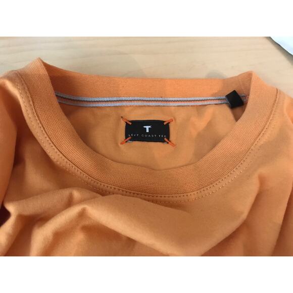 EUC Left Coast Tee Mens Orange L Short Sleeve Shirt 100% Pima Cotton Lightweight - Picture 6 of 7
